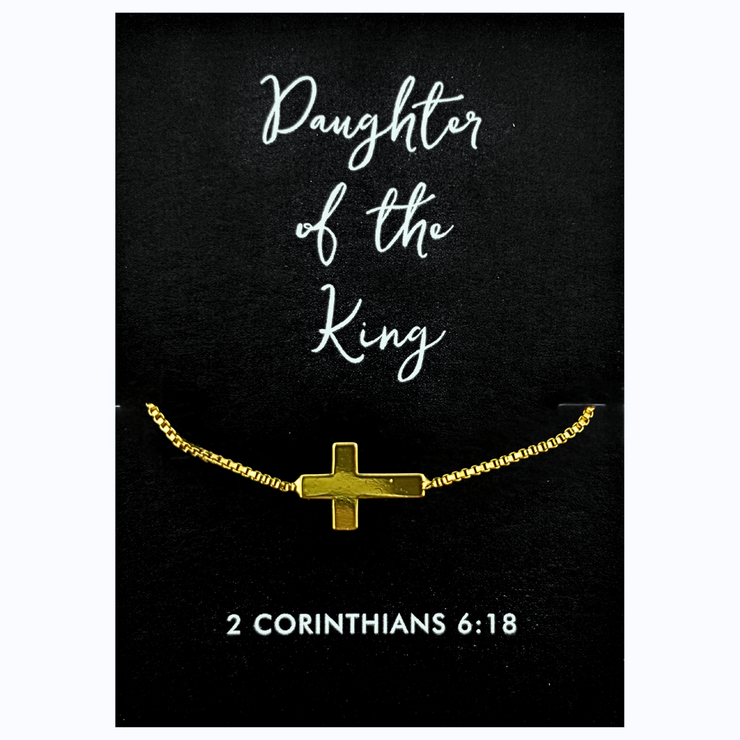 Daughter of the King - 2 Corinthians 6:18 - Cross Necklace