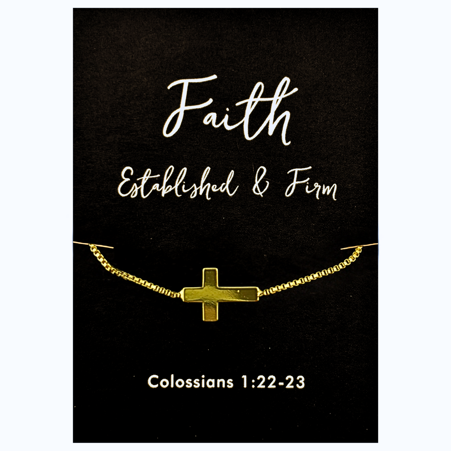 Faith - Established and Firm - Colossians 1: 22-23 - Cross Necklace
